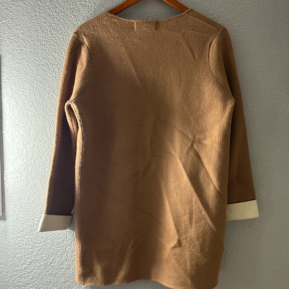 Oliver by Escio Open Long Brown Cardigan Coat - Picture 8 of 9